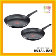 ✔ ☾ ◊ Tefal Cook 'N' Clean 32 cm Frypan with Tefal Cook 'N' Clean 26 cm Frypan, Black, Aluminium