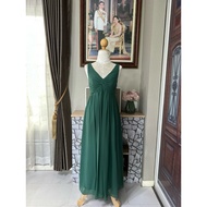 Long Evening Dress (Size M) Green Second Hand (AZAZIE)