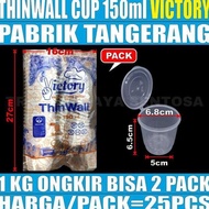 thinwall cup 25ml 35ml 60ml 100ml 150ml plastik bulat u puding /pack - cup 150ml