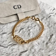 【日本直送 名牌中古包】Christian Dior 迪奧 手鍊 金色 水鑽 vintage 2mjhn2