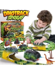恐龍玩具追踪,靈活火車帶8恐龍人物,1電動汽車車輛帶燈至創造A恐龍世界&amp;老男孩女孩兒童禮品