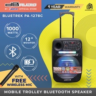 DB Audio by Astron BLUETREK PA-1278C Portable Mobile Trolley Bluetooth Speaker (1000W) (12" Woofer)(