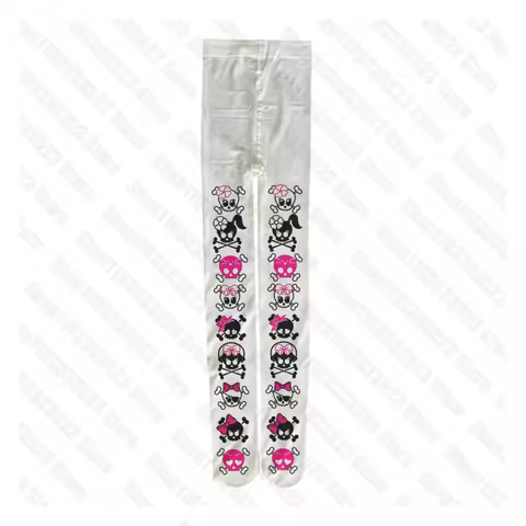 Emo Girls Y2k Vintage Gothic Graphic Pantyhose Aesthetic Skull Print Pantyhose Punk Y2k Streetwear T