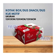 MERAH Box - Snack Box - Red Motif Cake Box Size 12x12cm/ 12x14cm 12x16cm (10pcs)