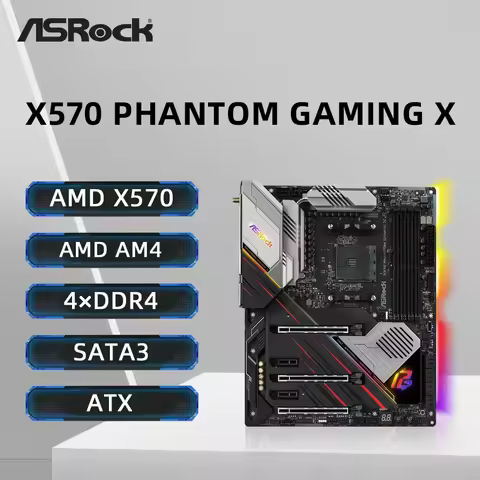 ASRock-Carte mère X570 Phantom Gaming X, prise en charge 3600X, 5600G, 5600X, 5700X, 5800X3D, 5950X,