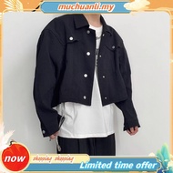 XMAN S-5XL Men's Fashion Crop Tops Long Sleeves Solid Color Suit Jacket