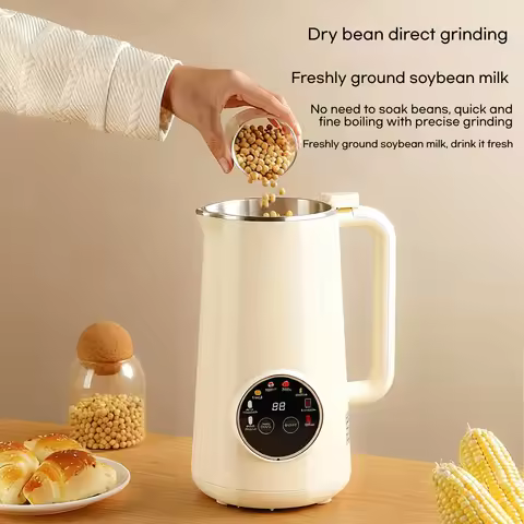 800ml Multifunctional Mini Soy Milk Maker, No Soaking, 9-in-1, Baby Food, 12H Timer, Auto Cleaning, 