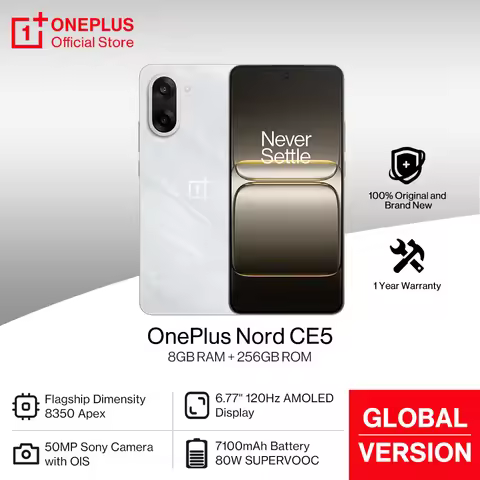 OnePlus Nord CE 5 Global Version Smartphone 7100mAh Battery MediaTek Dimensity 8350 Apex 50MP Sony L