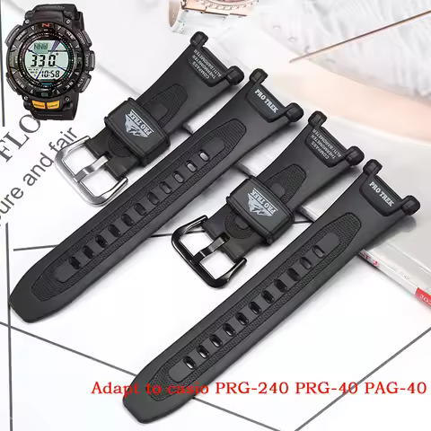 Rubber Strap Suitable For Casio Protrek PRG-240 PRG-40 PAG-40 Pathfinder Series Men's Waterproof Ban