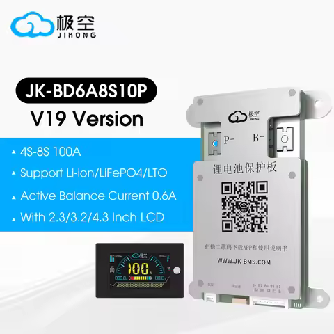 JK BMS BD6A8S10P 100A Smart BMS 4S 5S 6S 7S 8S 12V 24V Battery WITH 0.6A ACTIVE BALANCE bms lifepo4 