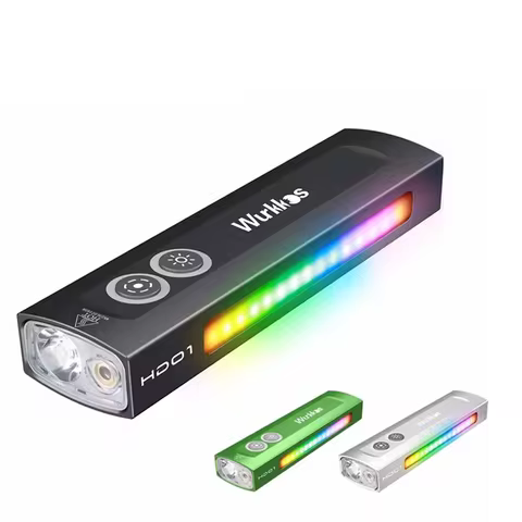 Wurkkos HD01 Multi-Function Rechargeable Flashlight 1200 LM Flat Torch with Green White Light 90CRI 