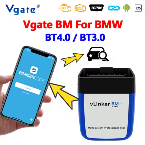 Vgate vLinker BM+ BM For BMW V2.2 OBD2 Car Diagnostic Tool Bluetooth 4.0 Auto Scanner for Bimmercode