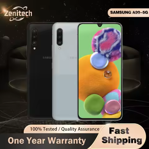 Original Samsung Galaxy A90 A908N 5G Mobile Phone 6.7'' 6GB RAM 128GB ROM NFC 48MP+8MP+5MP+32MP Octa