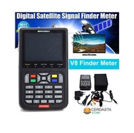 [ BAYAR DITEMPAT ] SATFINDER V8 TV Satelit Satlink Finder Meter DVB-S/S2 HD Meteran Digital 3.5 Inci