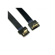 JSER 90 Degree Up Angle FPV Micro HDMI Male to Mini HDMI FPC Flat Cable up to 20 G