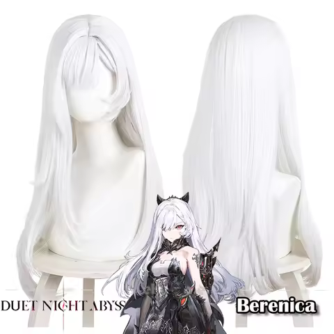 Duet Night Abyss Berenica Cosplay Wig Long Silvery-white Wavy Hair Heat Resistant Synthetic Wigs For