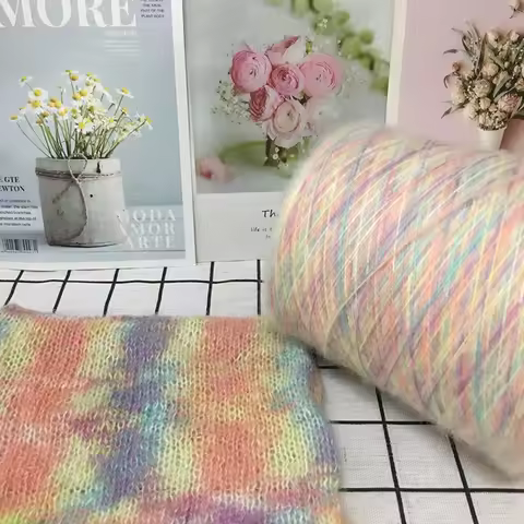 500g/pcs Gradient Mohair Yarn for Knitting Sweater Scarf Hat Coat Handicraft Diy Soft Comfortable Fl