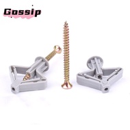 GOSSIP 100 PCS Hollow Wall Anchors, Plugs & Screws Plastic Drywall Anchor Kit, Hardware Grey Nylon B