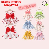 [New Arrival] Cute baby girl Summer Dress / Princess Dress/ Western Dress/ [Free hat each] 1-3 yr