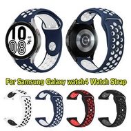 雙色矽膠透氣錶帶 適用三星 Galaxy watch4  黑紅 [平行進口]
