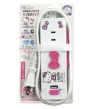 HELLO KITTY 多功能延長線插座充電器 1.2m 3A IC USB2P AC4P WH K/T TK-30