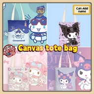 girl canvas bag tote bag tuition bag beg mengaji Kuromi Melody custom