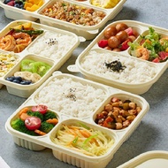 Disposable Lunch Box Gridding Box Bento Commercial Takeout Packaging Box Food-Grade Environment-Frie