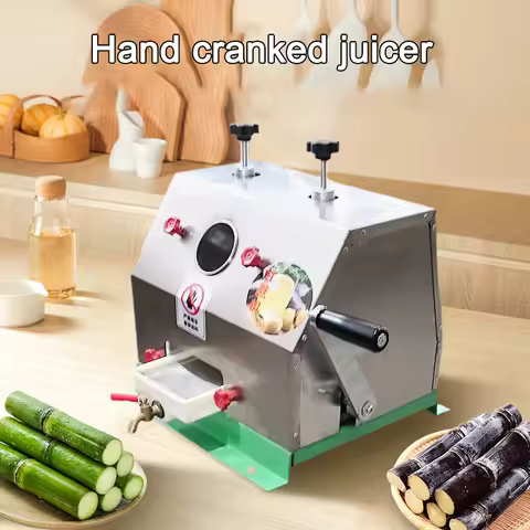 Commercial Sugarcane Juicer Stainless Steel Hand-Cranked Manual Sugarcane Ginger Squeezer Sugarcane 