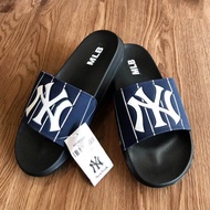 (100% PREMIUM) SANDAL SLIP-ON NY MLB || SENDAL SLOP NEW YORK TERBARU PRIA WANITA FREE PAPER BAG