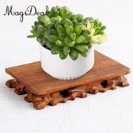 MagiDeal Wooden Base Buddha Statue Holder Teapot Base Stable Figurine Sculpture Display Stand Home O