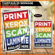 ♙ ✧ 2pcs PRINT XEROX SCAN Tarpaulin Signage |  PRINT XEROX SCAN Signage |  Signage 1.5ft x 2ft