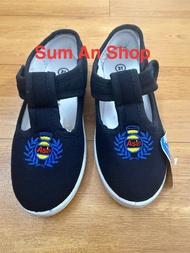 Giày thể dục vải Dán chữ T bông lúa bé gái bé trai G04 thể thao xanh Asia