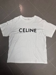 Celine 白色印花T恤 XL碼