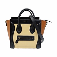 CELINE LUGGAGE Nano 拼色牛皮笑臉包 金色五金 可拆卸肩帶