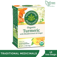 Traditional Medicinals Organic Turmeric with Meadowsweet and Ginger Caffeine Free 16 Wrapped Tea Bags