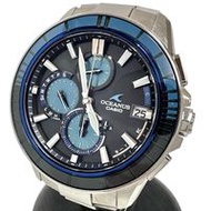 最終促銷CASIO Oceanus OCW-S4000 男士鈦金屬太陽能電波手錶，黑色和藍色錶盤
