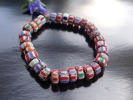 義大利雪佛蘭珠21克 Chevron 威尼斯 老琉璃珠 手鍊 17-18世紀