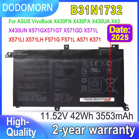 DODOMORN B31N1732 For ASUS VivoBook X430FN X430FA X430UA X430UF X430UN X571G X571GT X571LH S14 S430F