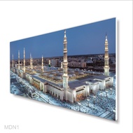 Premium Prophet's Mosque Wall Decoration 80x40cm - Minimalist High Res Vinyl MDF Wall Display Frame