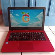 Asus X441M Merah Slim Tipis 14 inch RAM 4GB SSD 128GB Laptop Second