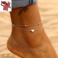 gold 916 anklet women's double love beads anklet simple fashion personality anklet jewelry