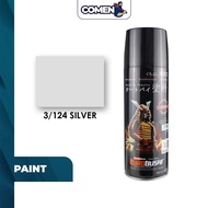 SAMURAI Aerosol Spray Paint 3/124 Silver 400ML Motorcyle Metal Plastic Paint Cat Spray Sembur Motor 