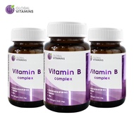 [แพ็ค 3 ขวด] วิตามินบีรวม โกลบอลวิตามิน Vitamin B Complex Global Vitamins วิตามิน บี1 บี2 บี3 บี5 บี6 บี7 บี9 บี12 Vitamin B1 B2 B3 B5 B6 B7 B9 B12 วิตามินบีคอมเพล็กซ์