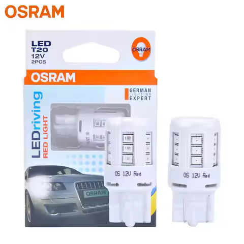 OSRAM LEDriving Standard LED T20 W21W 7440 12V 3W Red Color Car LED Stop Brake Lamps Signal Light 80