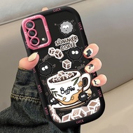 Case For OPPO A74 A95 F19 F19s Reno 6 Lite Summer Coffee Phone Shockproof Anti-Fall