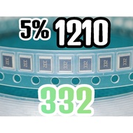 10pcs Chip resistor smd 332 3K3 size 1210 3225 5% 3.3K ohm 3.3 Khom 3.3kohm 1WATT