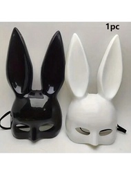 1個兔耳朵光澤化裝舞會面具，可愛適用於夜店派對和舞蹈