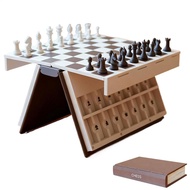 3D Printed Book Chess Set Magnetic Foldable Interactive Adults Chess Set Board Game with Pieces lame