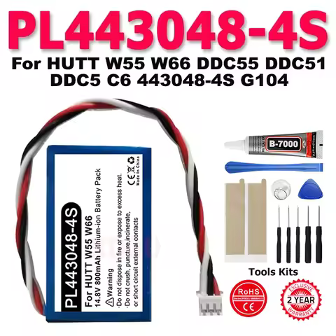 14.8V 800mAh 11.84Wh Li-Ion PL443048-4S Battery For HUTT W55 W66 DDC55 DDC51 DDC5 C6 443048-4S G104 