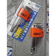 Bộ lục giác bi loại ngắn 1.5-10mm AZS0910 Asahi Japan
